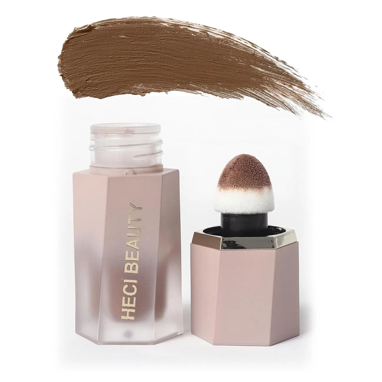 Liquid Matte Buildable Contour Bronzer Cream with Applicator, Effortless Liquid Bronzer, Long Lasting Contouring Cream, Facial Contour Cream, Makeup Cream for Women, Liquid Contour Stick