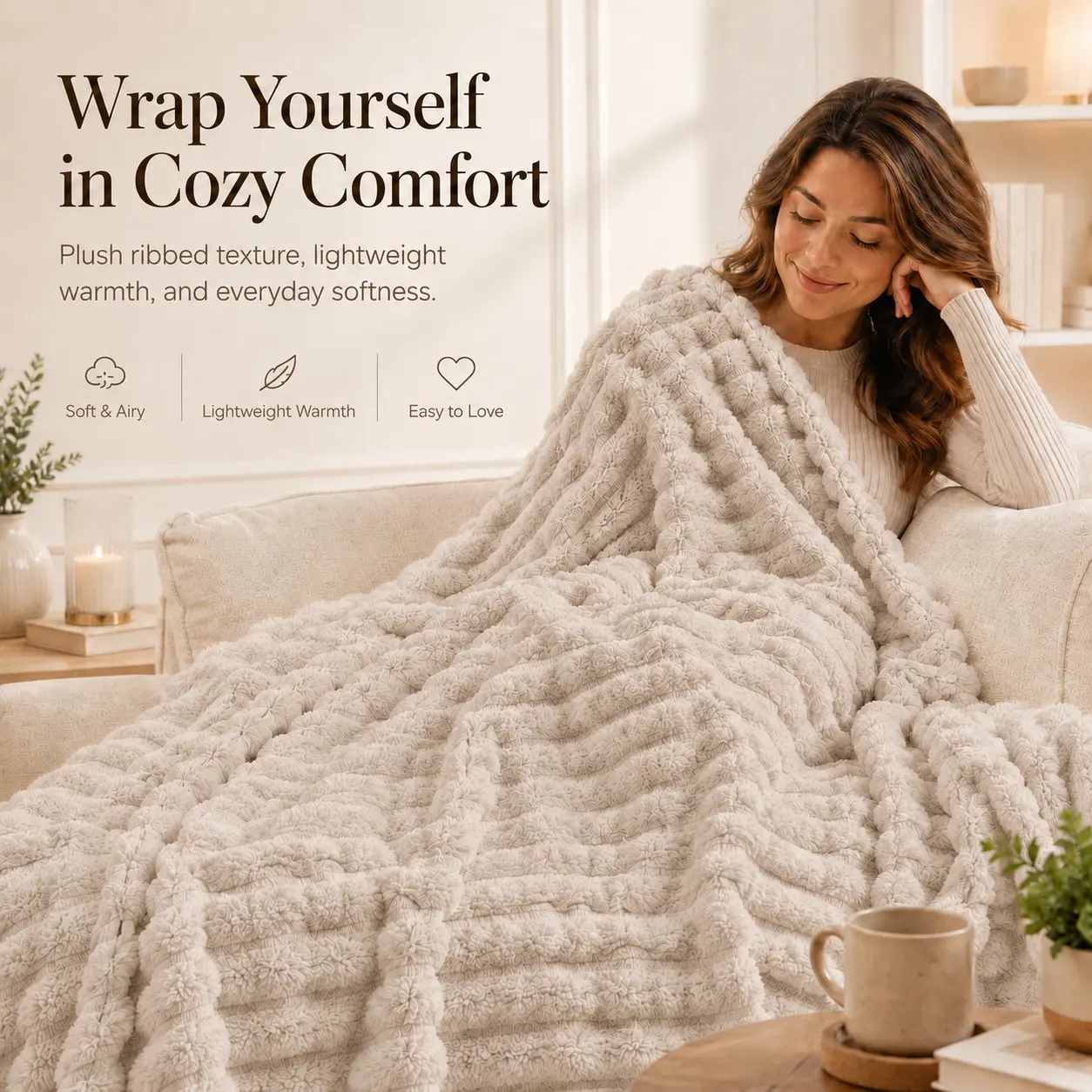 【Black Friday Cozy Pick | THROW Size】UFIST Cozy Plush Blanket - Buttery-Soft Premium Fabric, Warm Lightweight Throw for Couch/Bed, Stylish Home Decor, All-Season Gift for Adults