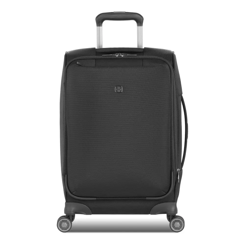 SWISSGEAR 20" Carry On Suitcase Softside 8-Wheel Spinner Luggage Black, Travel Luggage, Synthetic, Expandable, Spinner Wheels