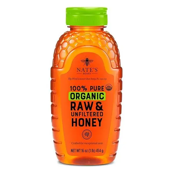 Nate's Organic 100% Pure, Raw & Unfiltered Honey - USDA Certified Organic - 16oz. Squeeze Bottle