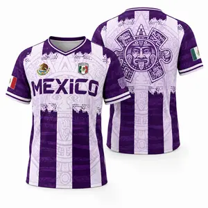 Mexico 2026 Aztec-Inspired Purple Soccer Jersey with Cultural Graphic Pattern