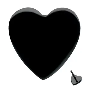 Black PVD Heart Titanium Threadless Top