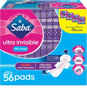 SABA PAD ULTRA THIN OVERNIGHT 4/14 ct
