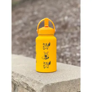 Raichu Water Bottle Tumbler with Alolan Raichu, Engraved Coffee Travel Mug Straw Waterbottle, Cute Anime Fan Pikachu Birthday Gift