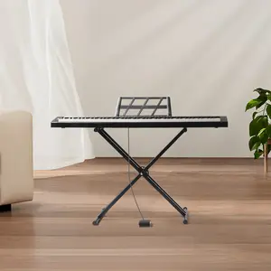 Ktaxon GPP-105 88-Key Full Size Digital Piano (Black) - Semi-Weighted Keys, Dual-tube X-Shape Stand, MIDI Bluetooth & Headphone Included, Ideal for Piano Enthusiasts