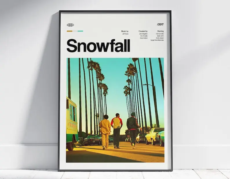 Snowfall | Franklin Saint Poster Vintage Poster | Retro Wall Art Home Decor Unframed Damson Idris Print | Tv Series | Tv Show | Gift Idea