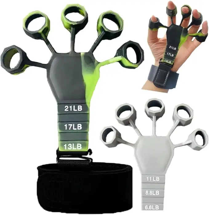 Grip strengtheners, Finger strengtheners, Grip Strengtheners Strength trainers, Grip Strengtheners 6 Resistance Finger strengtheners - adjustable hand strengtheners for hand therapy