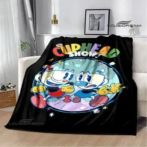 Cuphead cartoon printed Blanket Fashion bed linings white Flannel Warm Blanket Soft Comfortable Blanket Birthday Gift  Christmas gift Dream Weave Home