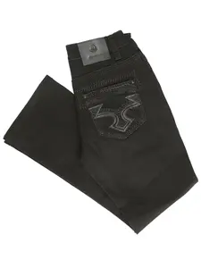 Centenario Men's Black Denim with Dark Embroidered Details 45312