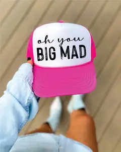 Oh You Big Mad- Hot Pink & White Unisex Foam Trucker Hat