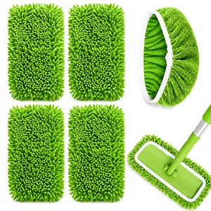 6 Green Washable Mop Cloths, Highly Absorbent, Suitable for Both Dry and Wet Use, Perfect for Cleaning Homes, Offices, and Schools Household Pad