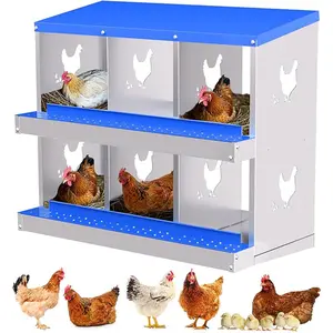Chicken Nesting Box, Steel Metal Chicken Laying Box with Roll Out Egg Collection, Wall Mount Chicken Nesting Boxes,Easy Egg Collection, Hen Roosting Boxes