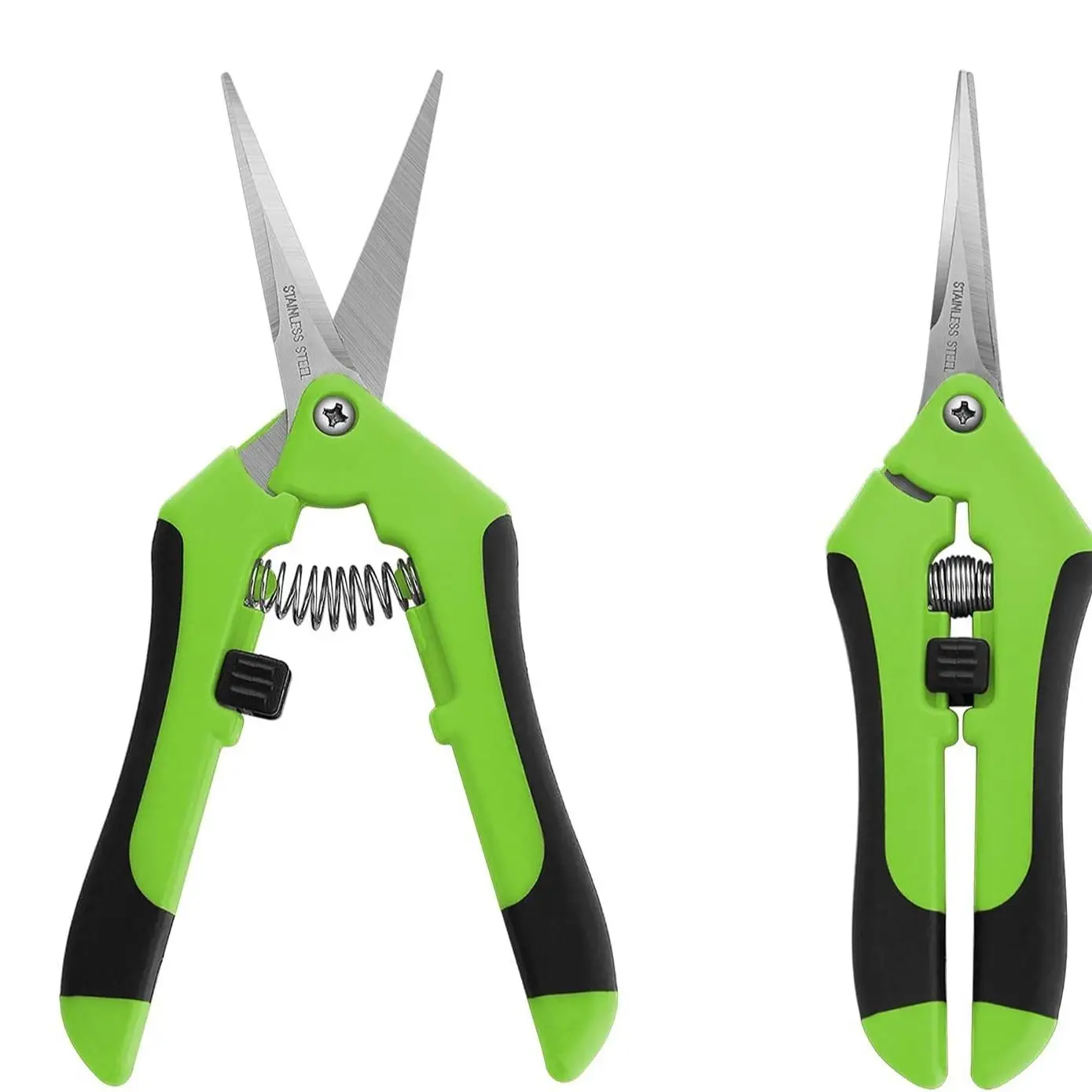 Spring Type Garden Pruning Scissor, 1 Count Ergonomic Design Straight Handle Scissor With Safe Lock, Professional Pruning Tools For Garden