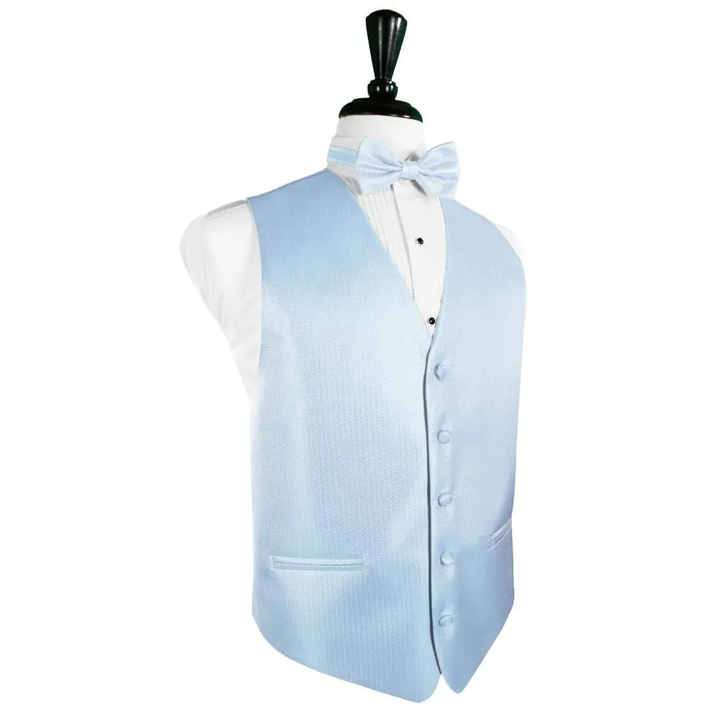 Powder Blue Herringbone Tuxedo Vest