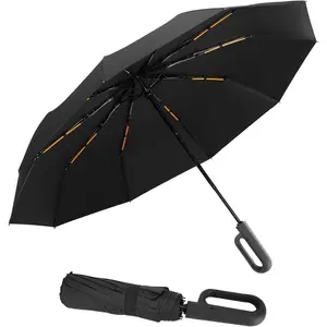 Folding & Inverted Umbrella, Outdoor Travel Umbrella, 46 Inch Portable Reverse Folding Umbrella,Windproof Folding Umbrella for Men and Women