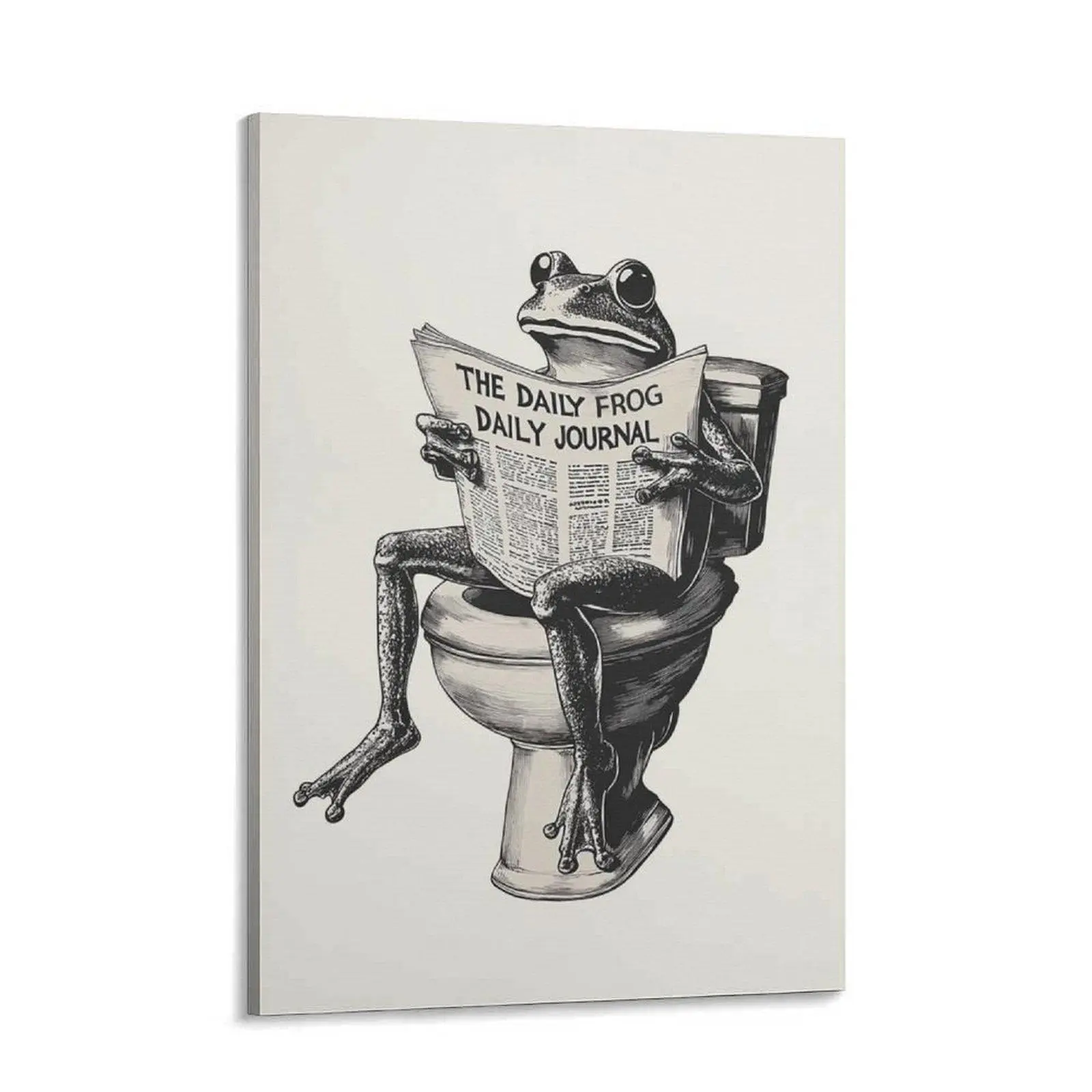 Xianyajofa Skateboard Frog Canvas Wall Art Poster, Off To Commit Tomfoolery Funny Animal Print, Room Aesthetic Decor, Mothers Day Gift