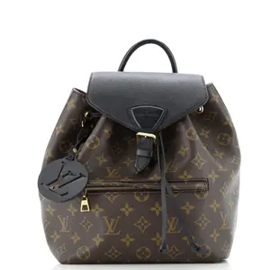 Pre-owned Louis Vuitton Canvas Coated, Leather Backpacks Montsouris NM Backpack Monogram Canvas with Leather PM by Rebag