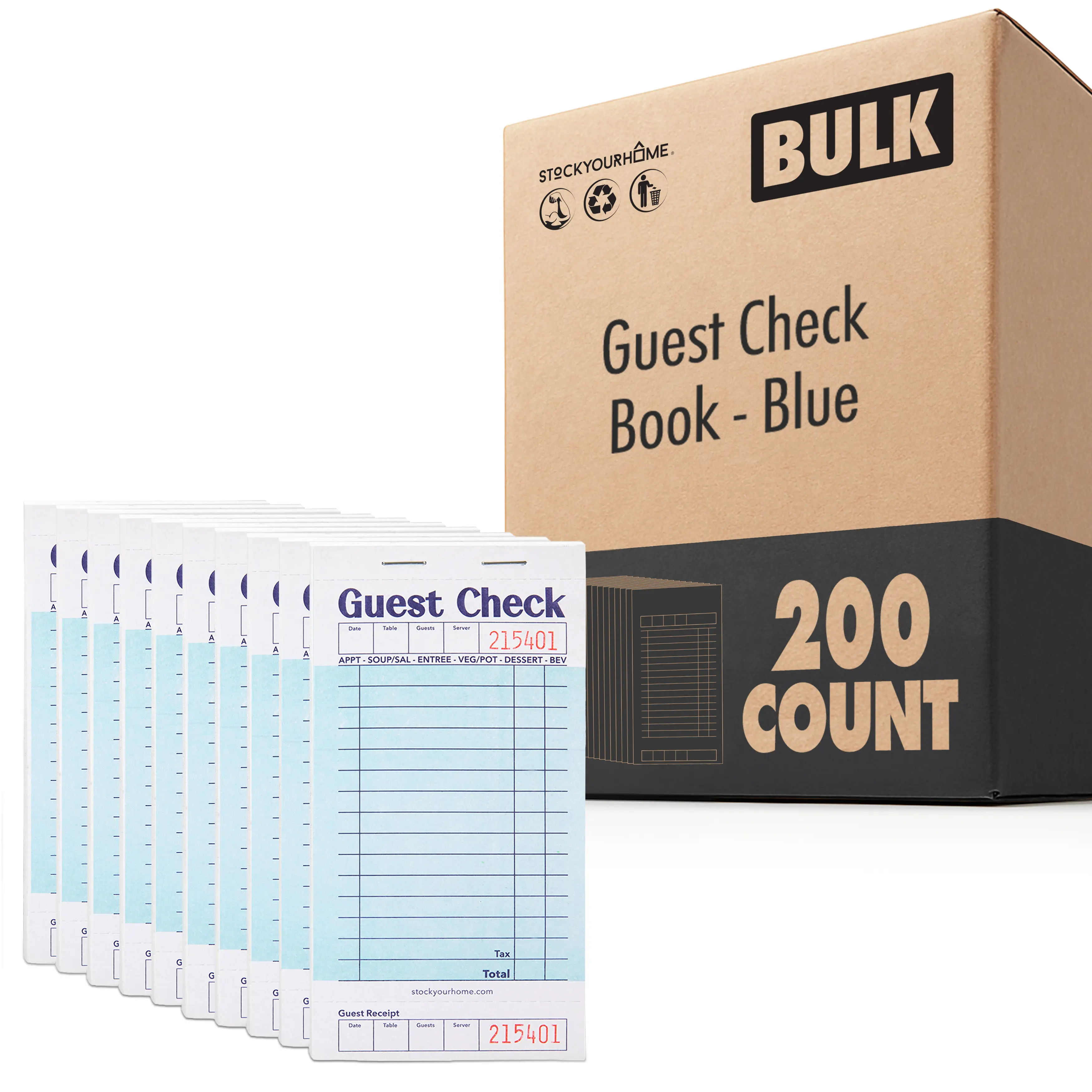 Guest Check Book - Blue - 200 Pack