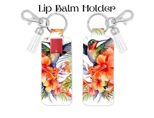 Hummingbird Lip Balm Holder Keychain | Cute Bird Chapstick Holder for Purse, Backpack & Gifts
