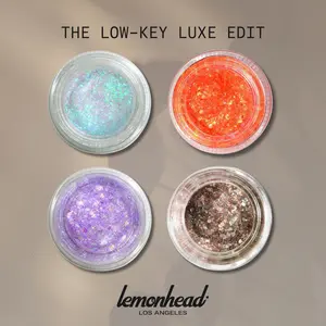 Low-Key Luxe Edit | Glitter Identity Series | 4-Piece Mini Glitter Set for Effortless Everyday Glow, Clean Girl Makeup, Soft Neutral Shimmer by Lemonhead LA