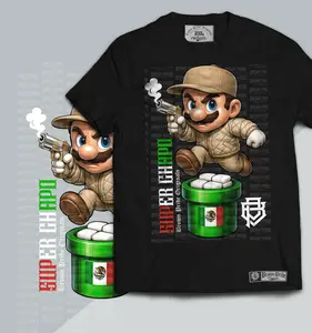 MAFIOSO-BPOG Heavyweight 7.5 oz 100% Cotton Relaxed Oversized Streetwear Print T-Shirt Black