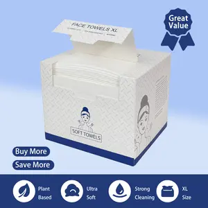 Face Towels, Disposable Biodegradable Facial Towels for Sensitive Skin, Lint- free Face Wipes for Washing Face, Skincare and Makeup Remover, Dry Wipes, 10"×12" Extra Large, 50 Count Toilet