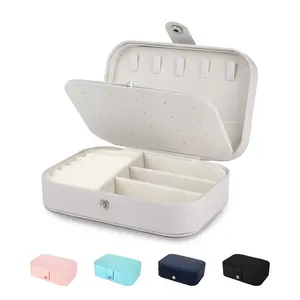 Travel Jewelry Box,2 Layer Leather Jewelry Case for Women Girls,Small Jewelry Organizer Boxes for Earrings, Rings, Necklaces, Bracelets, Wrist Watches