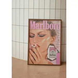Vintage Wall Poster, Gisele Bündchen, Marlboro Print, Magazine Poster
