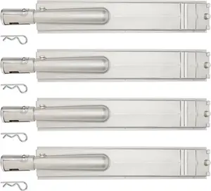 4 count 16-1/8 304 Heavy Duty Cast Stainless Steel BBQ  Gas Grill Burners Replacement Parts for Bull,Cal,Flame,Blaze,Turbo,Beefeater,Lion,Thermos,CharBroil,Jenn Air,Nexgrill,Aussie, Bakers Chefs