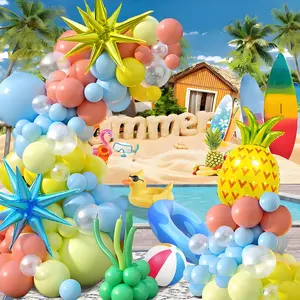 Summer Beach Balloon Arch Kit, Mixed Color Balloon Set, Balloon Garland Arch Kit for Summer Birthday Party, Beach Party, Pool Party Decoration