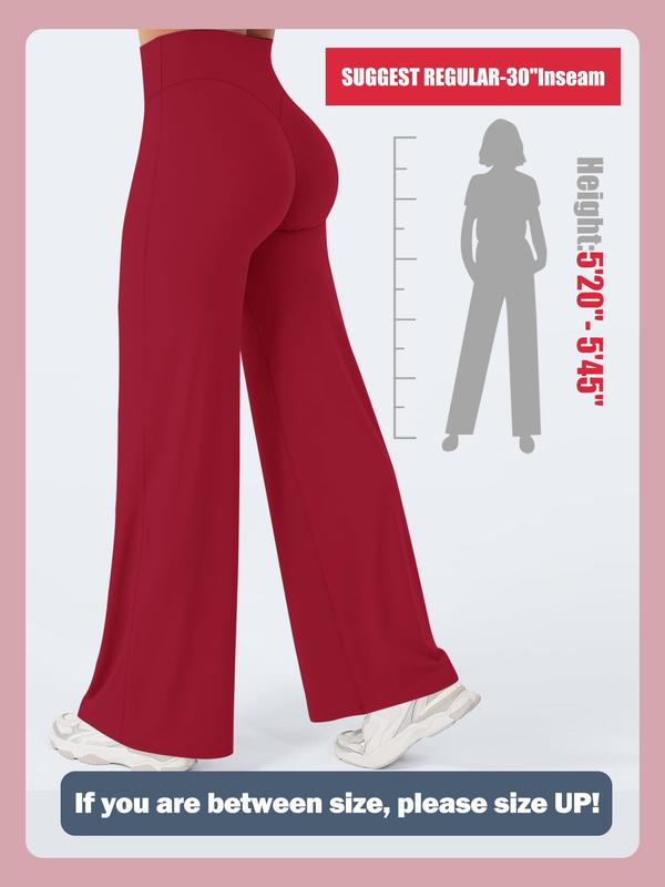 30" Inseam Loose-Fit Casual Straight Leg Yoga Pants for Women (Fits Heights 5'2"–5'4"), High-Waisted Stretchy Buttery Soft Athleisure Style Bottoms for Gym, Workouts and Yoga, No-Front-Seam Design