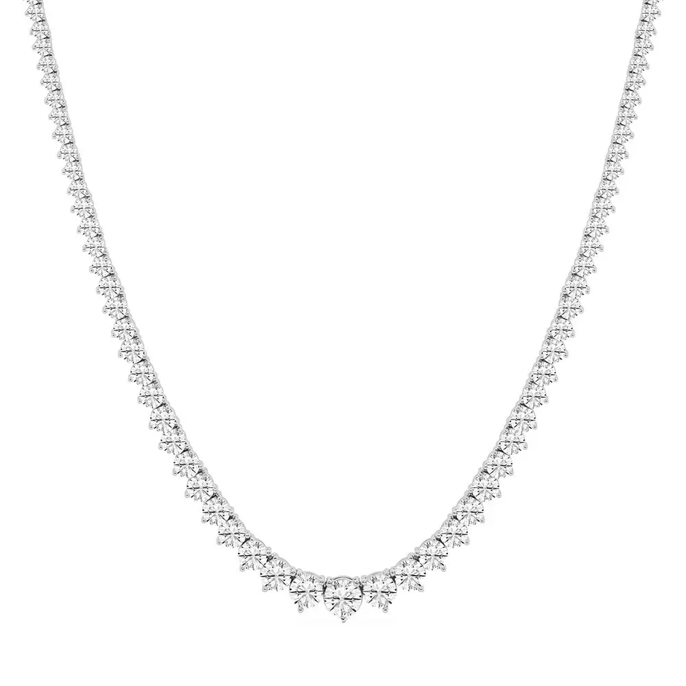 5.50ct 14K White Gold Lab Grown Diamond Necklace 16"