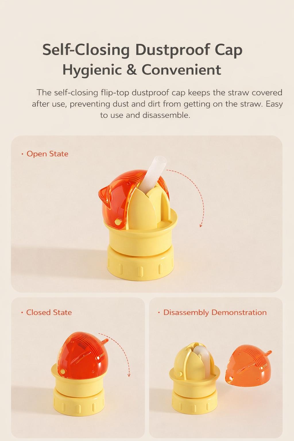 2-in-1 Bottle Cap with Straw – Fits 28mm & 35mm Bottles ,Spill-Proof Cute Drinking Lid,Universal Dual Size Bottle Cap with Straw – Fits Water & Soda Bottles