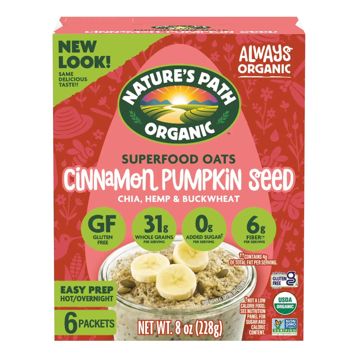 Nature's Path Organic Cinnamon Pumpkin Seed Superfood Gluten Free Instant Oatmeal
