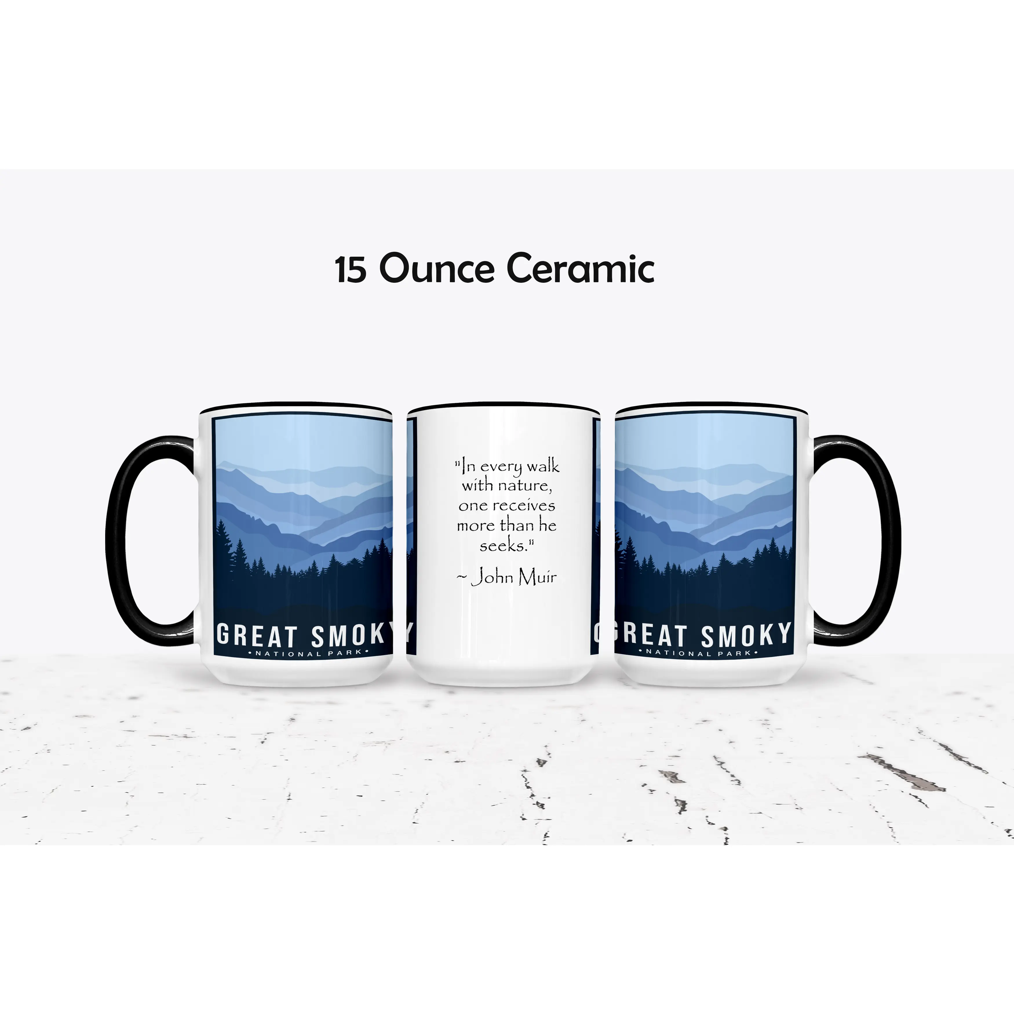 National Parks Series Smoky Mountain National Park Coffee Mug - 11 oz or 15 oz Kitchen Drinkware