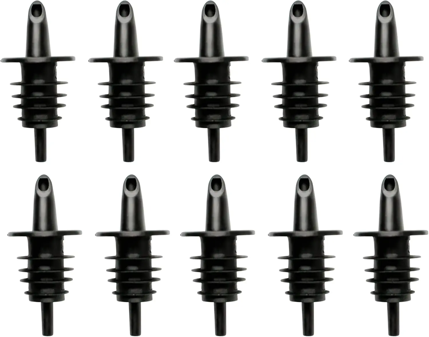 Shaved Ice Syrup Precise Control Bottle Pourers, 10-Pack | Professional Pour Spouts, For Snow Cone & Drink Flavors