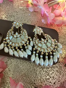 Kundan Chandbali Earrings for Female - Traditional Style Jewelry fashion trendy jewelry