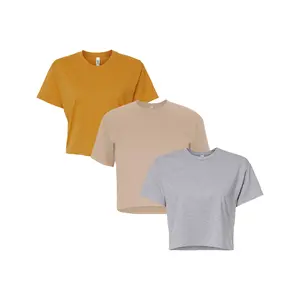 Next Level Women's Ideal Crop Top, Multi Pack Crew Neck Crop T-Shirts for Ladies, Bulk Cotton / Polyester Crop Undershirts - 11 Different Colors