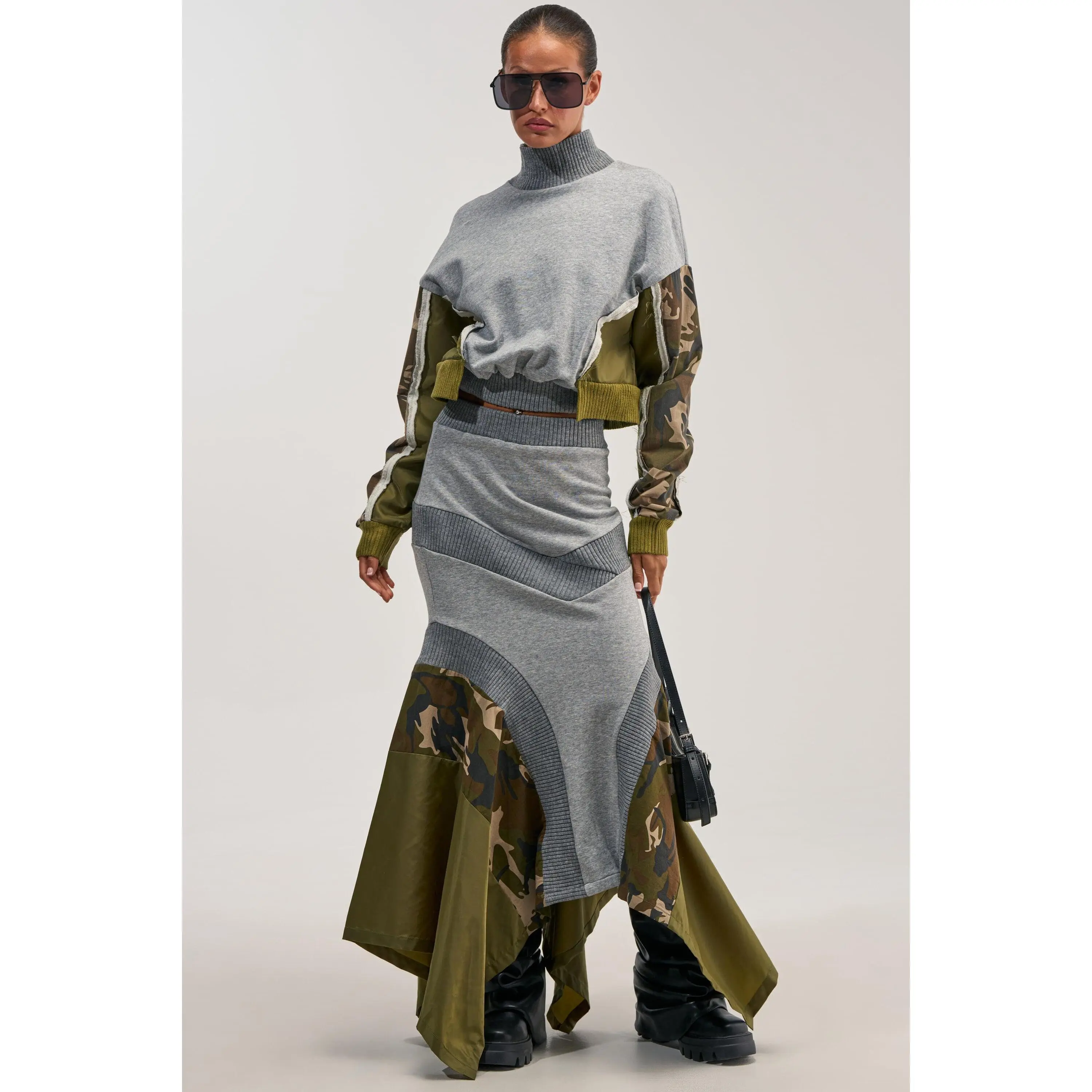 INES COLORBLOCKED MAXI SKIRT