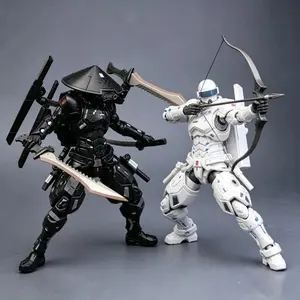22cm Snake Eyes G.I. Joe Action Figure 2 Pack White Samurai Assembly Model Black Warrior Finished Model Ninja Mecha Toy Boy Gift