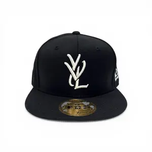Opium Embroidered YVL Logo Fitted Hat Black White