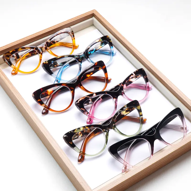 6-Piece Cat Eye Blue Light Blocking Reading Glasses , Designed For Women. The Oversized Frames Flatter Facial Contours, Offering a Versatile And Stylish Look. Vintage Prints Add Charm, Making Them Perfect For Everyday Wear
