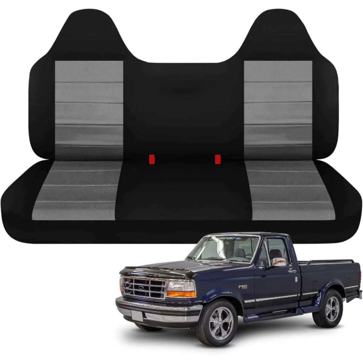Custom Seat Covers for 92–98 Ford F-150 / F-250 / F-350 | Fits Bench Seat, Breathable & Soft Comfort Upgrade