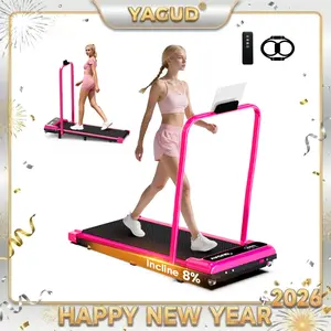 Folding Treadmill with Quiet Motor 300lbs Capacity Dual Shock Absorption Remote Control Easy to Move with Bonus Resistance Bands