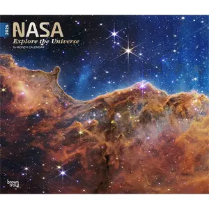 NASA Explore the Universe | 2026 14 x 24 Inch (Hanging) Monthly Deluxe Wall Calendar | Foil Stamped Cover | Plastic-Free | BrownTrout | Space Cosmos Inspiration