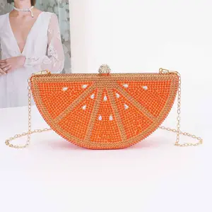 Slice of Fruit Clutch in Orange and Watermelon