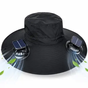 Unisex Solar-Powered Wide-Brimmed UV Protection Hat with Fan, Rechargeable USB-Enabled Adjustable Headwear for Fishing, Hiking Cooling Hat High Quality Hat Lightweight Sun Hat