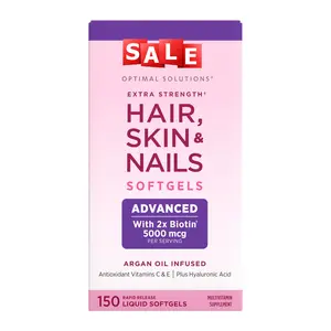Hair Skin & Nails Softgels with Biotin, Hyaluronic Acid & Argan Oil | Daily Beauty Wellness Supplement for Women and Men