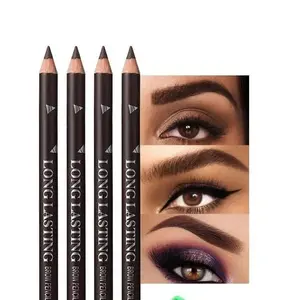 6-Pack Eyebrow Pencils for Women, Dark Brown Wooden Brow and Eyeliner Pencils, Hard-Core Tip, Waterproof, Sweat-Proof, Long-Lasting, Ideal for Beginners to Create Natural Eyebrow Makeup