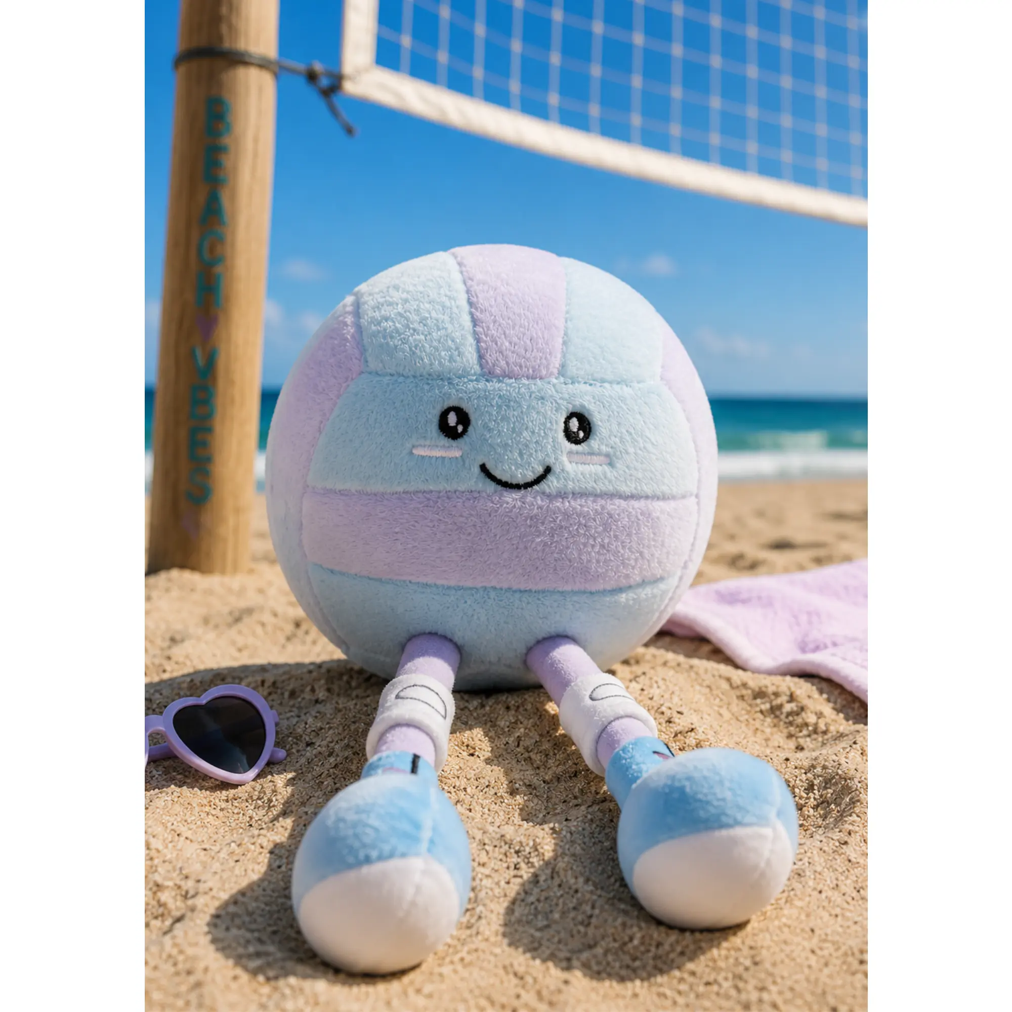 Purple & Blue Volleyball Plush "Spiki"